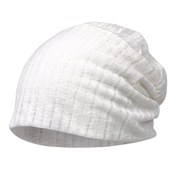 1pc Versatile Cotton All-Matched Turbano Turban Dual-use Hat Scarf Beanie Neckerchief (White)