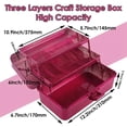 thumbnail image 3 of Caja de Almacenamiento de Herramientas para Manualidades y Color Rosa Brillante, Caja de Herramientas de Transporte Apilable de 3 , Caja de Costura, Organizador para Arte, 3 of 5