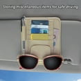 thumbnail image 6 of Car Sunglass Clip, 6.1x4.92x0.2in PU Leather Magnetic Visor Holder, Black/Gray/Beige for Multiple Sunglasses, 6 of 7