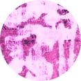 thumbnail image 1 of Ahgly Company Indoor Round Abstract Pink Modern Area Rugs, 7' Round, 1 of 4