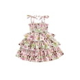 thumbnail image 2 of Aojekbee Baby Girl Summer Dress Sleeveless Tie Strap Neck Farm Animal Print A-Line Dress Toddler Casual Dress, 2 of 10