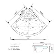 Whirlpool Bathtub 59,05″ x 59,05″ hot tub double pump with Heater – Sant’Angels