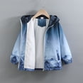 thumbnail image 6 of Boys Rain Jacket Kid Lightweight Windbreaker Jacket Gradient Waterproof Hooded Raincoat Outdoor Full Zip Coats for Boys Girls, 6 of 9