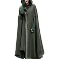 thumbnail image 3 of Capa holgada con capucha para mujer, abrigo tipo poncho, suéter de punto, cárdigan largo, gabardina, prendas de vestir exteriores (L), 3 of 6