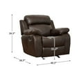 thumbnail image 4 of Pemberly Row Marille Traditional Faux Leather Glider Reclining Chair in Brown, 4 of 4
