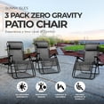 thumbnail image 4 of Open Box Four Seasons Courtyard XL Steel Zero Gravity Chair, Black (3pk), 4 of 6