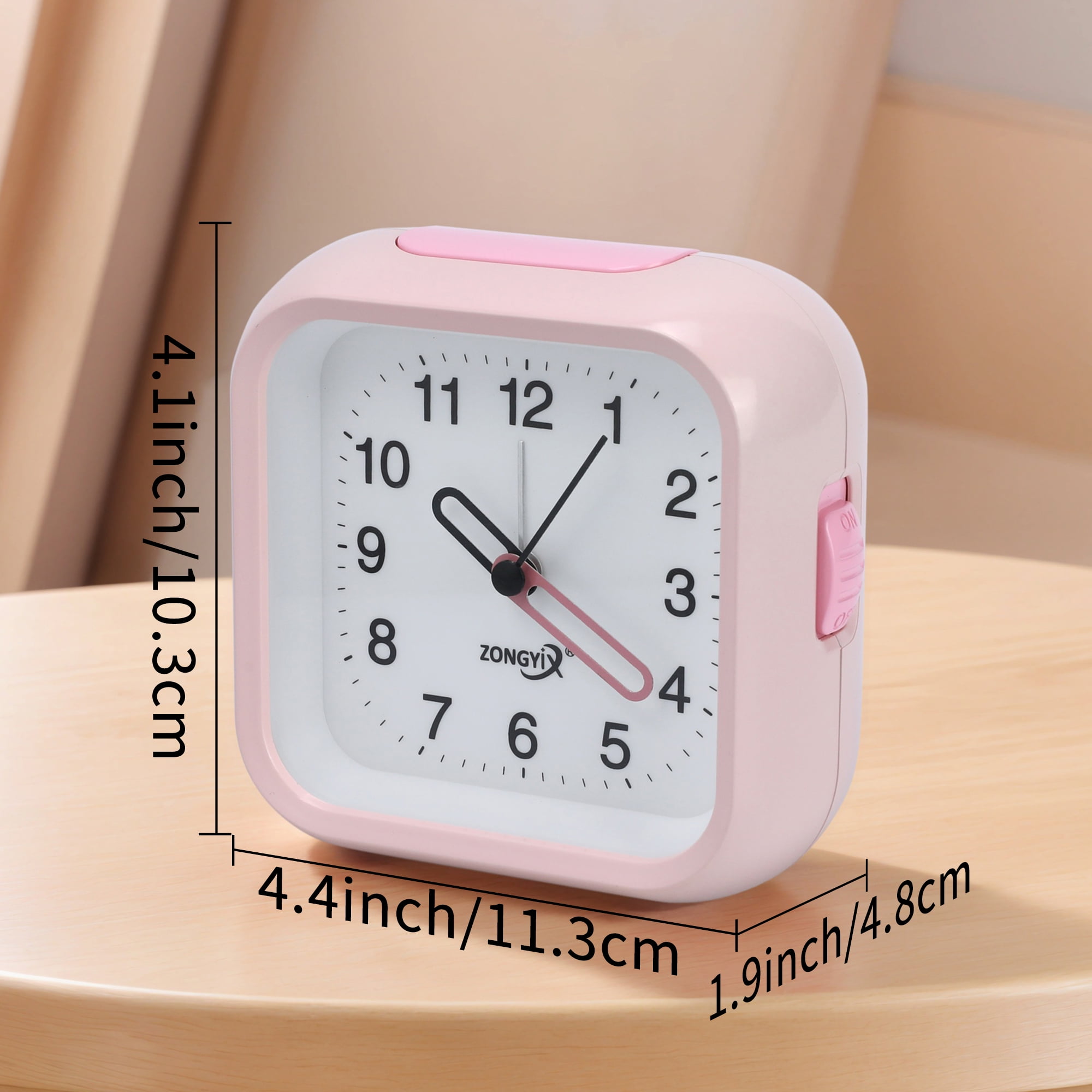 Unique Bargains Silent Mechanical Alarm Clock Purple 4.4"L x 1.9"W x 4.1"H