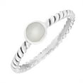 thumbnail image 1 of 81stgeneration Women's 925 Sterling Silver Twist Band Adorned Round Mother of Pearl Stackable Ring, 1 of 1