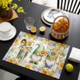 thumbnail image 3 of Yellow Sunflowers Placemats Set of 6, Spring Gnomes Hydrangea Daisy Plants Placemats for Dining Table, Place Mats for Kitchen Tabletop, Waterproof Wipeable Dining Table Mats Set, 3 of 9