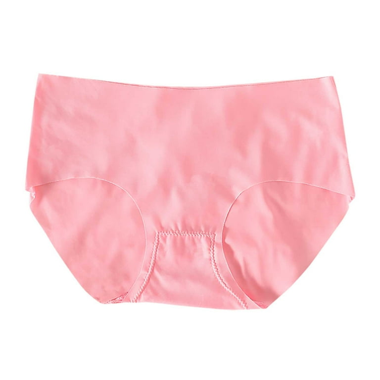 BIZIZA Bikini Underwear for Women Cotton Seamless Clearance Women's Sexy  Ice Silk Thongs Mid Rise No Show G String for Women Pink XL 