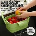 thumbnail image 4 of Linnome 2-In-1 Foldable Sink Basket Hanging Sink Colander Food Residue Filter Sponge Utensil Storage Strainer for Kitchen Fruit Vegetable Wash, 4 of 9