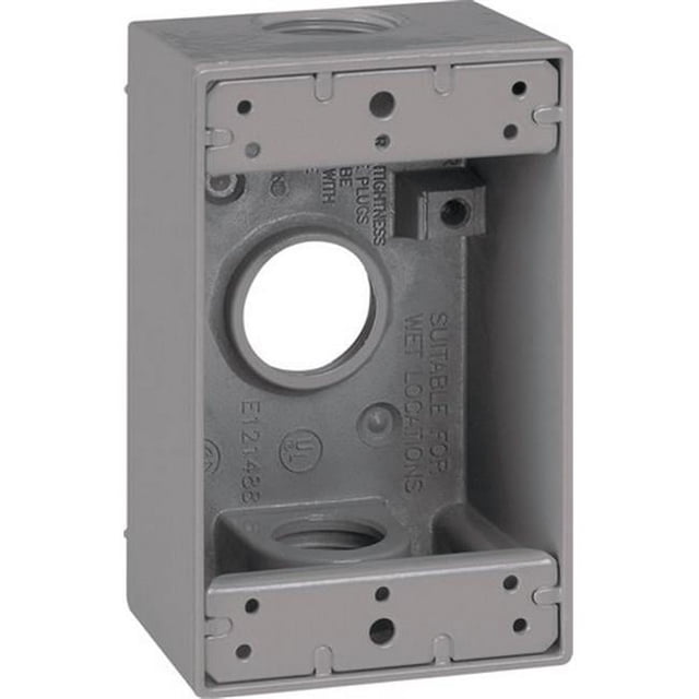 Sigma 14252 1 Gang Gray Rectangle Weatherproof Outlet Box