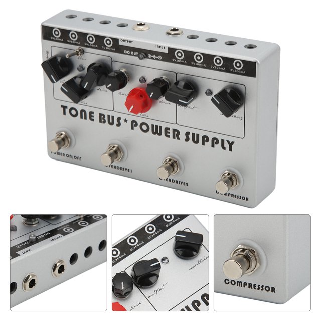 Multi Effect Processor, Easy Adjustment Compact Size Compressor Overdrive 8 Output Power Supply Effects for Electric Guitar