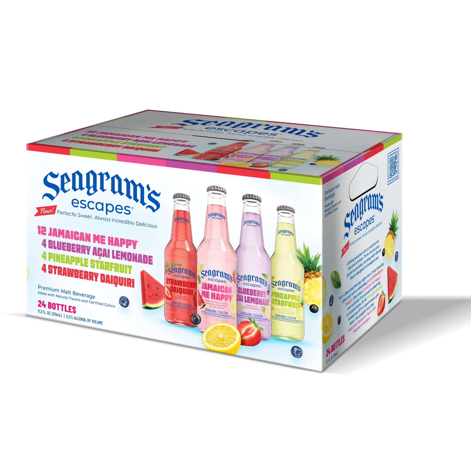 Seagram's Escapes Variety Pack, Flavored Malt Beverage, 24 Pack, 11.2 fl. oz. Bottles