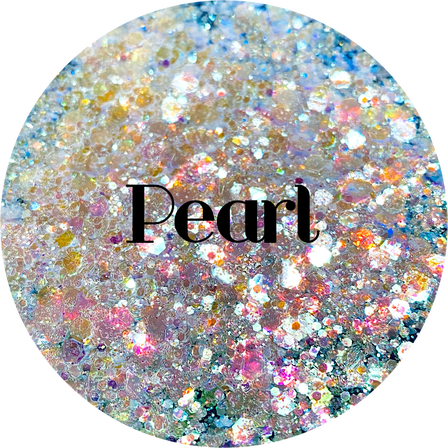 Glitter Heart Co. Glitter - High Quality Polyester Glitter - 2oz Bottle - Pearl - High Sparkle Opal Chunky Mix