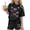 Black, variant on SELONE Girls' 2 Piece Summer Outfits 4th of July Kids Wear Short Sleeve Shirts and Shorts Stars and Stripes Clothing