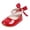 1Red, variant on Baby Girls Peincess Dress Shoes Cute Bowknot Pearl Ankle Strap Soft Sole Casual Round Toe Leather Lightweight Flat Sandals Red 0-3 Months