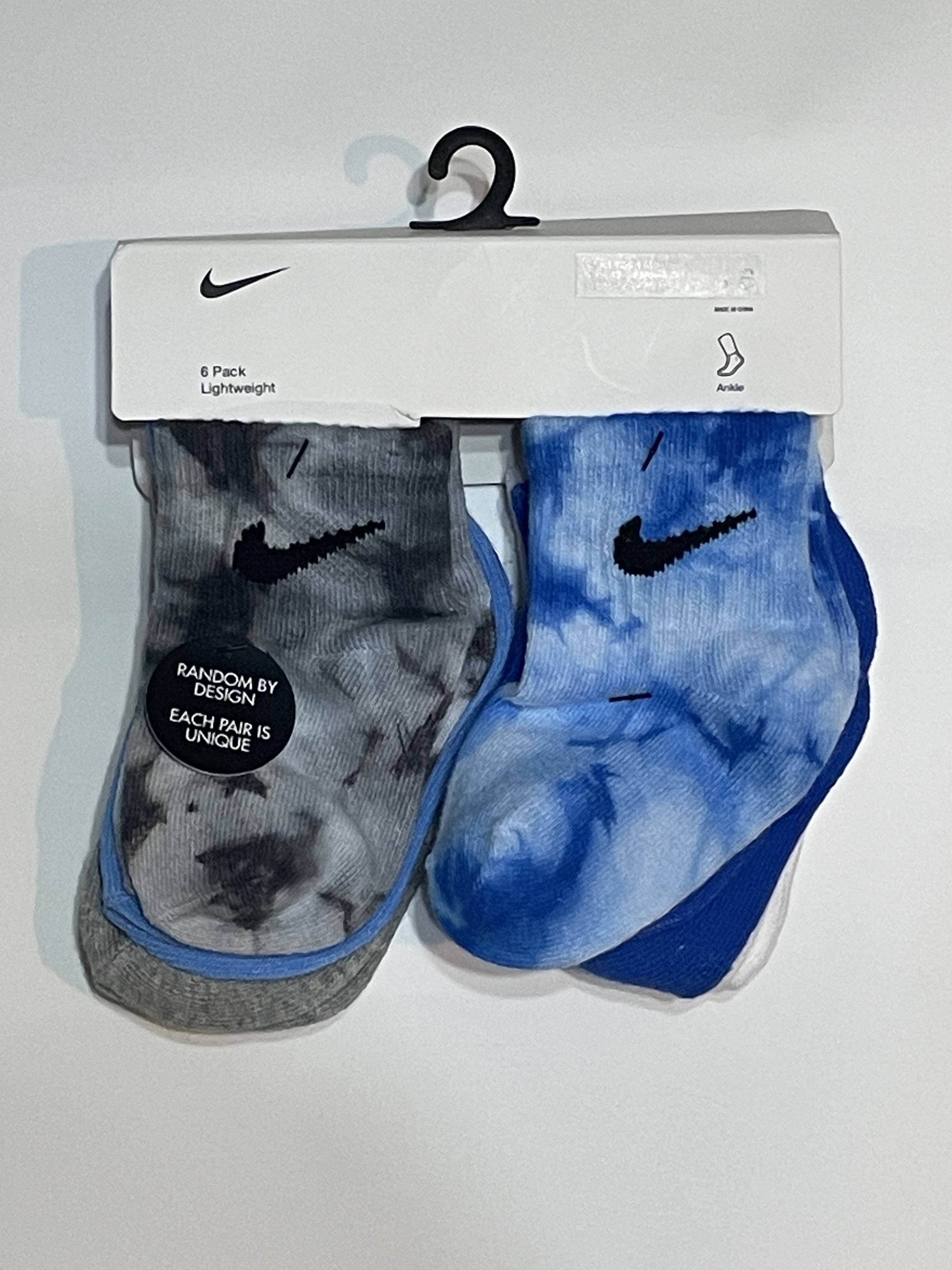 blue nike tie dye socks