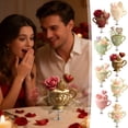 thumbnail image 1 of Romantic Acrylic Tea Cup Rocking Ornament with Roses - Perfect Gift for Lovers, Anniversaries & Valentine's Day, 1 of 6