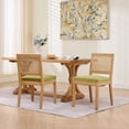 thumbnail image 6 of Jopath Rattan Dining Chairs Set of 2, Cane Upholstered Kitchen Side Chair with Natural Hardwood Frame for Kitchen Restaurant Olive Green, 6 of 9