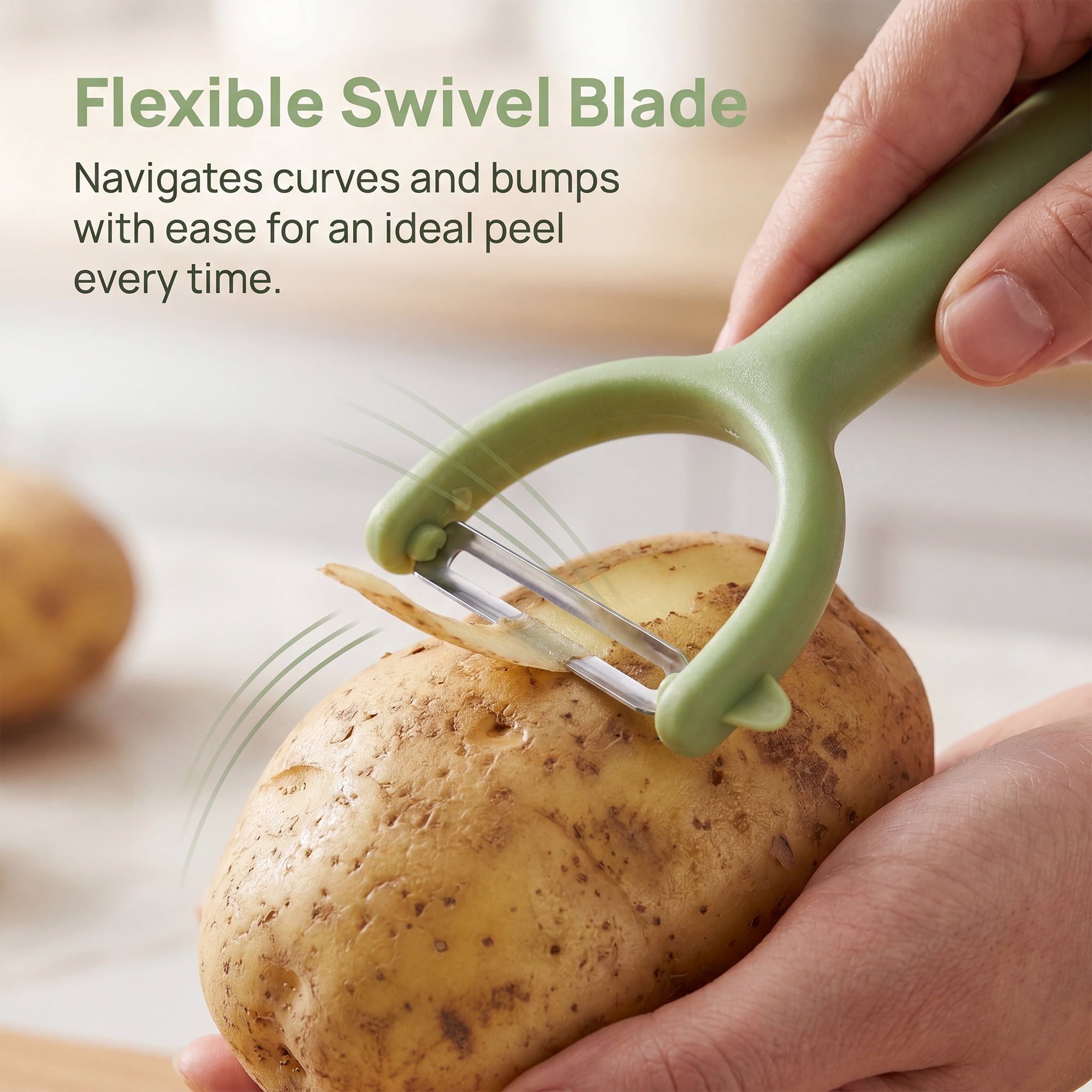 Unique Bargains Plastic Apple and Potato Peeler with Ergonomic Handle Green 6.5x1.4 inch