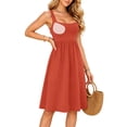 thumbnail image 6 of TFEOQRY Women's Summer Dress with Built in Bra Square Neck Sleeveless Casual Loose Beach Sundress, 6 of 7