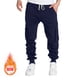 thumbnail image 1 of Puntoco Pantalones deportivos largos con cintura elástica y bolsillos de vellón informales a la moda para hombre, 1 of 9