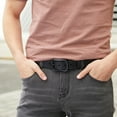 thumbnail image 3 of Men Belt Multi Holes Faux Leather Adjustable Clothes Accessory Solid Color Match Clothing Smooth Surface Simple Style Men Waist Belt for Daily Wear, 3 of 8
