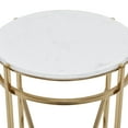 thumbnail image 5 of DecMode 16" x 21" Gold Metal Accent Table with Marble Top, 1-Piece, 5 of 12