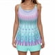 thumbnail image 1 of Traje de baño de 2 piezas para mujer, trajes de baño para mujer, traje de baño de mujer con abertura trasera, estampado de hojas multicolor, pantalones y tirantes, traje de baño dividido para mujer, 1 of 6