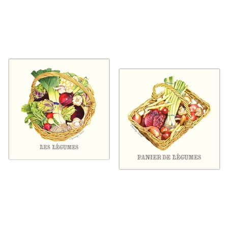 Clic Vintage Style French Baskets Of Vegetables Kitchen Decor Clic Vintage Style French Baskets Of Vegetables Kitchen Decor Two 12x12in Poster Prints