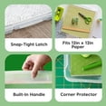 thumbnail image 3 of Fits 12" x 12" Paper, 10-Pack Thin Portable Plastic Scrapbook Paper Storage Cases Organizers with Built-in Handle for Art and Craft Supplies, Office Document, Stationery, Photo - Clear, 3 of 9