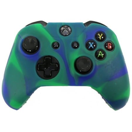 Microsoft Silicone Skin - HDE Xbox One Controller Skin Silicone Rubber Protective Grip Case Cover for Microsoft Xbox 1 Wireless Gamepad Camo (Marble Green/Blue)