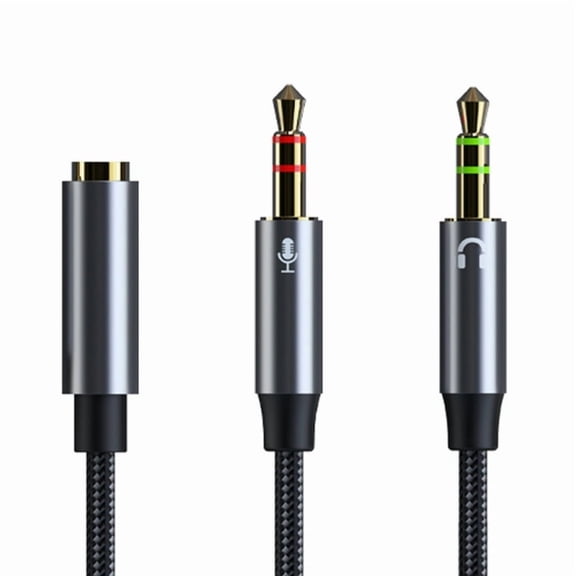 Gold Plated Connector Gaming Audio Adapter 3.5mm Female to Dual Male Headphone Microphone Splitter Cable for PC & Laptop