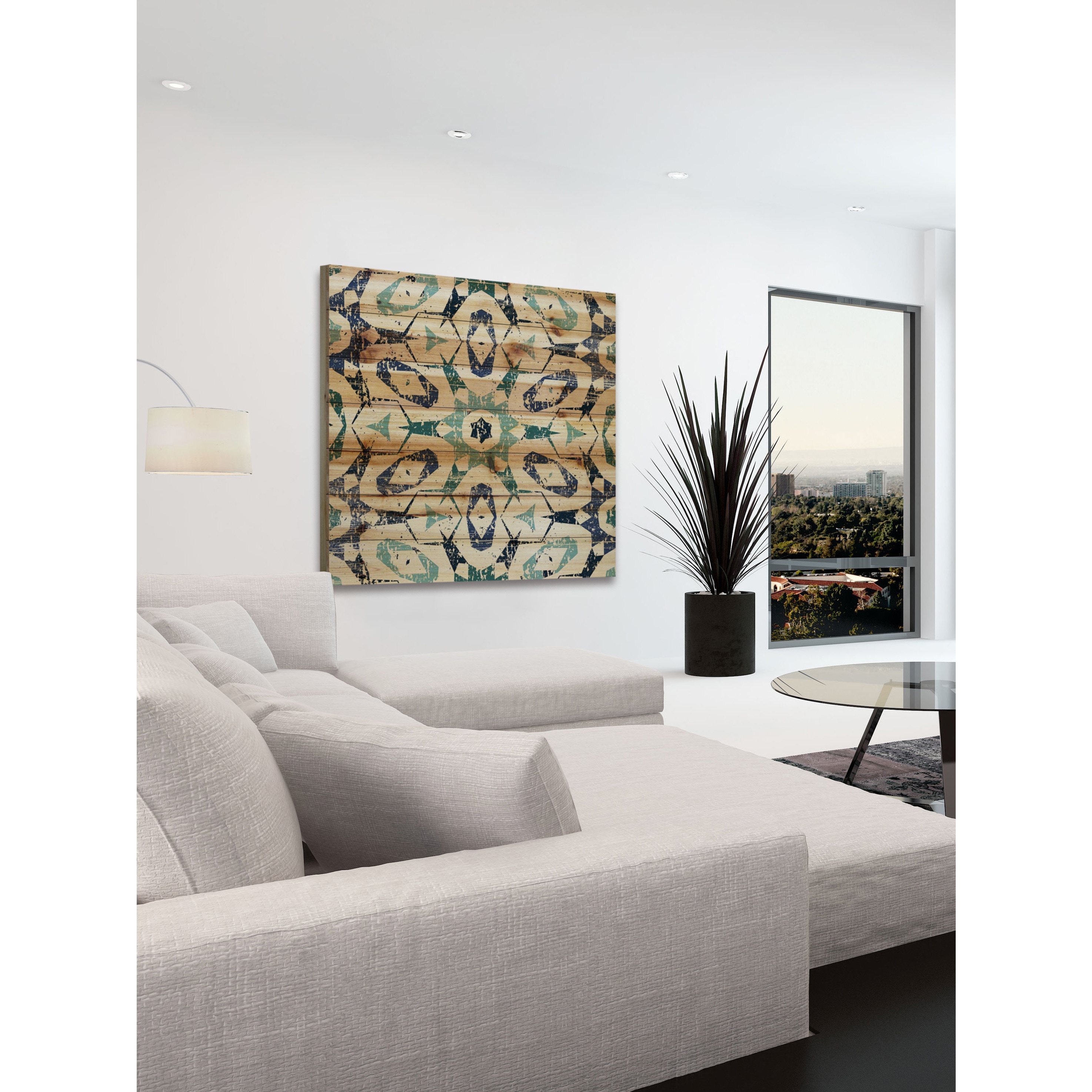 Marmont Hill - "Star Green" Painting Print on Natural Pine Wood