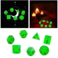 thumbnail image 3 of Juego de mesa de 7 dados multicaras, Trpg, DND, dados poliédricos para amantes, juego de dados, regalo, juego de guerra, ocio, entretenimiento, juego de dados, casino. Verde, 3 of 9