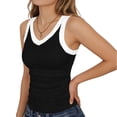 thumbnail image 4 of RUTAYY Women's Tank Tops Summer Ribbed Knit Camisole Sleeveless Tops V-Neck Solid Color Casual Daily Wear Trendy Trip Vest, 4 of 5