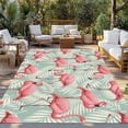 thumbnail image 2 of Red Flamingo Outdoor Rug for Patio/Deck/Porch, Non-Slip Large Area Rug 5 x 8 Ft, Summer Tropical Plants Leaves Botanical Green Indoor Outdoor Rugs Washable Area Rugs, Camping Rug Carpet Runner, 2 of 8