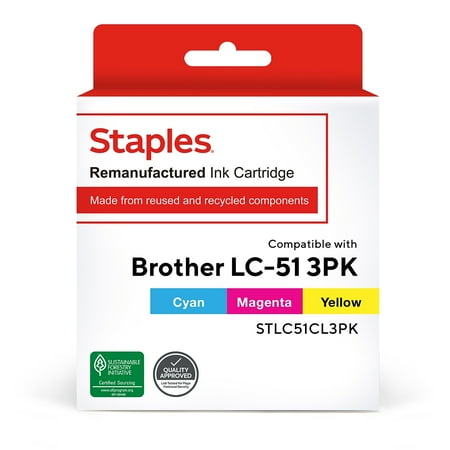 UPC: 0718103127424 | TRU RED Fits Brother LC51CL MA/YW/CN Reman Std Yield Ink Cartridges 3/Pack TRLC51CL3PK/SIB