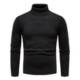 thumbnail image 4 of DHFJKG Mens Turtleneck Knitted Base Pullover Sweaters Slim Fit Solid Color Long Sleeve Layering Tops With Ribbing Edge Knitwear Classic Jumper Tops, 4 of 4
