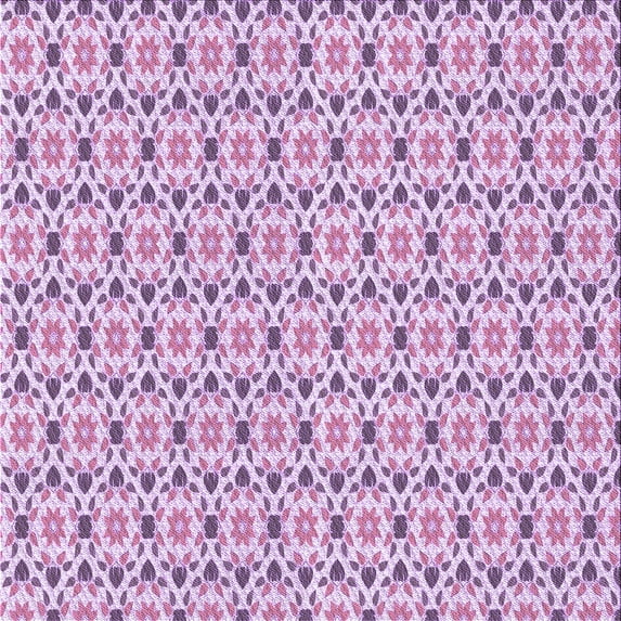 Ahgly Company Indoor Square Patterned Orchid Purple Area Rugs, 5' Square