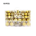 thumbnail image 4 of Inteprter 101 piezas de adornos de bolas navideñas fáciles de usar para una decoración eficaz, elementos esenciales navideños de plástico Kits de decoración para fiestas oro 101PCS, 4 of 6