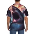 thumbnail image 3 of Susaid Dramatic Shark Attack Print Men's Polo Shirts Button Down Short Sleeve Casual Summer Beach Vintage Shirts for Men-X-Large, 3 of 5