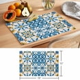 thumbnail image 6 of Blue Yellow Boho Placemats Set of 6, Geometric Floral Traditional Spanish Style Non-Slip Place Mats Washable Table Mats for Kitchen Dining Table Decorations Indoor/Outdoor, 6 of 9