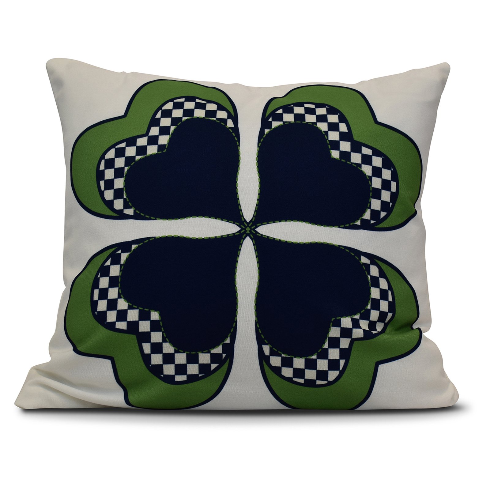 Simply Daisy 16" x 16" 4 Leaf Clover Holiday Floral Print Pillow