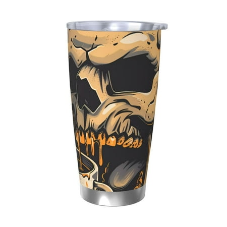 

Matuu Grim Coffee Skull for 20oz Durable Thermal Cups Keep Drinks Cold and Hot Insulated Car Mug with Lid-Without Straw