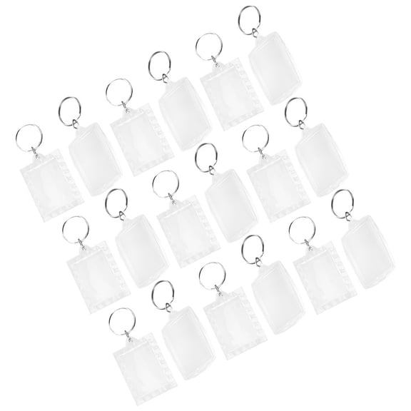HAMPPLIES 50Pcs Blank Keychains Acrylic Transparent for Craft Enthusiasts and Diy Keychain Projects