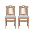 thumbnail image 2 of Linon Tanyard Dining Chairs, Set of 2, Natural with Light Gray Fabric, 2 of 14