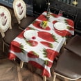 thumbnail image 2 of Red Strawberry Plants Fruit White Pattern Rectangle Tablecloth 60"x120",Waterproof Polyester Rectangle Table Cloth, Wipeable Spillproof Polyester Tablecloth for Dining, Camping, Indoor and Outdoor, 2 of 6
