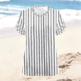 thumbnail image 5 of ITSAME Womens Plus Size Blouses, Short Sleeve Striped Print V-Neck Fashion Casual T-Shirts with Sequin Gray Size 2XL, 5 of 6